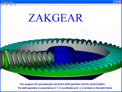 Optional starting screen of worm face gear manufacturing software.