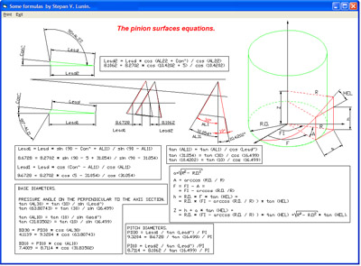 The theory of gearing from ZAKGEAR. Mathematical description of the gear geometry.