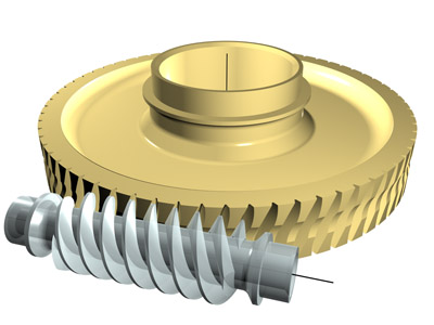 3-d CAD model of a worm gear set - output from the program